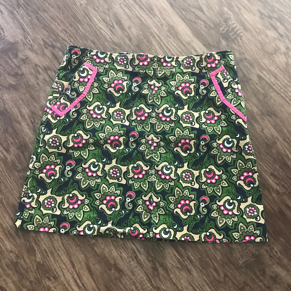 Lilly Pulitzer Floral Corduroy Skirt size 12